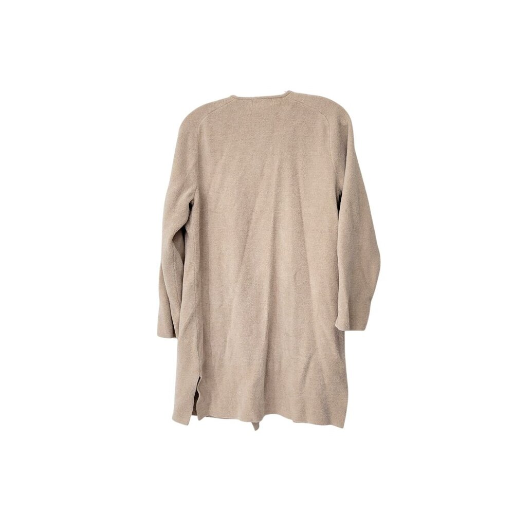 Barefoot Dreams CozyChic Ultra Lite Knit Beige Open Front Cardigan M - Picture 2 of 5